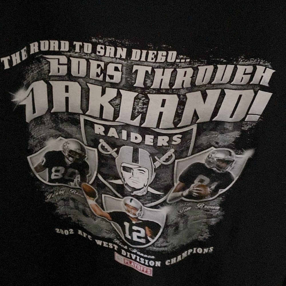 NEW without tags Raiders 2002 AFC West division Champions t-shirt.